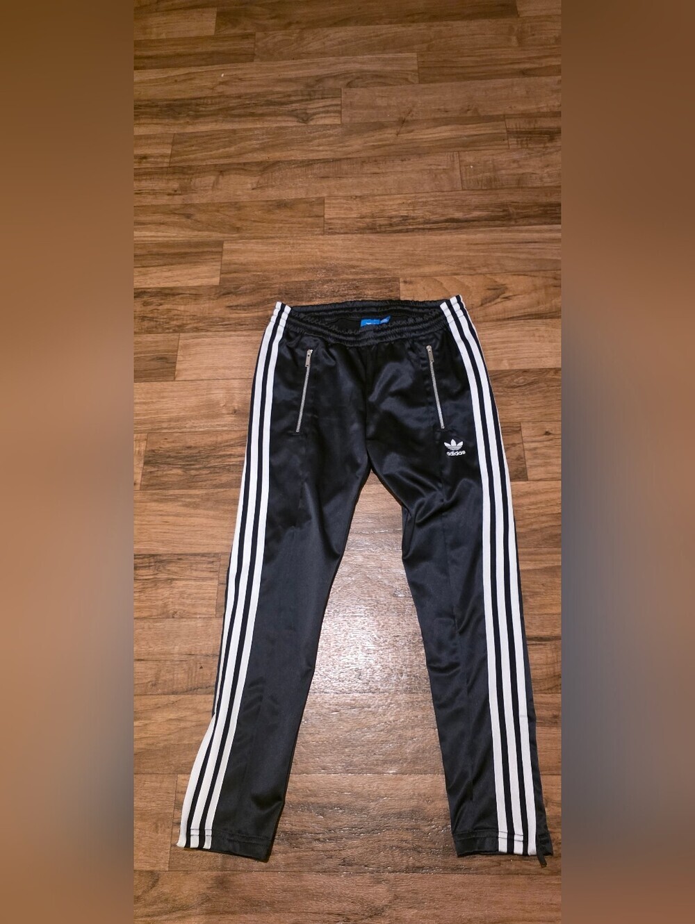 adidas Black Jogger Pants with White Side Stripes
